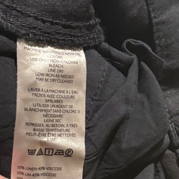 Pilcro Anthropologie Womens Slim Linen Cargo Pants Black Size S - Picture 7 of 7
